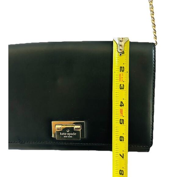 Kate Spade Harwood Place Fiona Leather New Square Shoulder Crossbody Black NWT - Picture 10 of 13